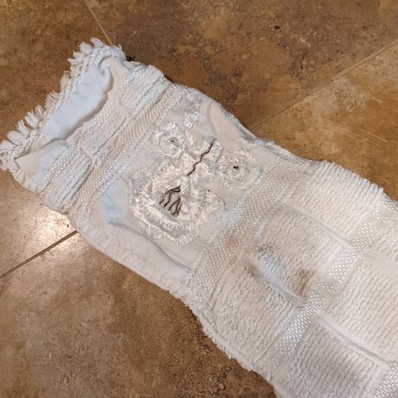 Rare White Robe- Hand Made in Belgium- Beautiful Beadwork- Heavy Weight - Size L - Picture 8 of 10